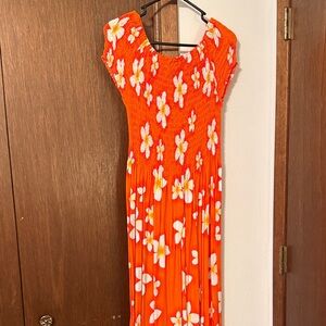 Floral Orange Maxi Dress